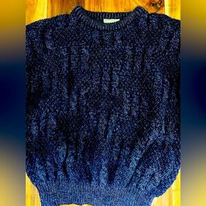 Vintage Carriage Donn Irish Knit Sweater Purple Blue 100% Pure New Wool Sz Small